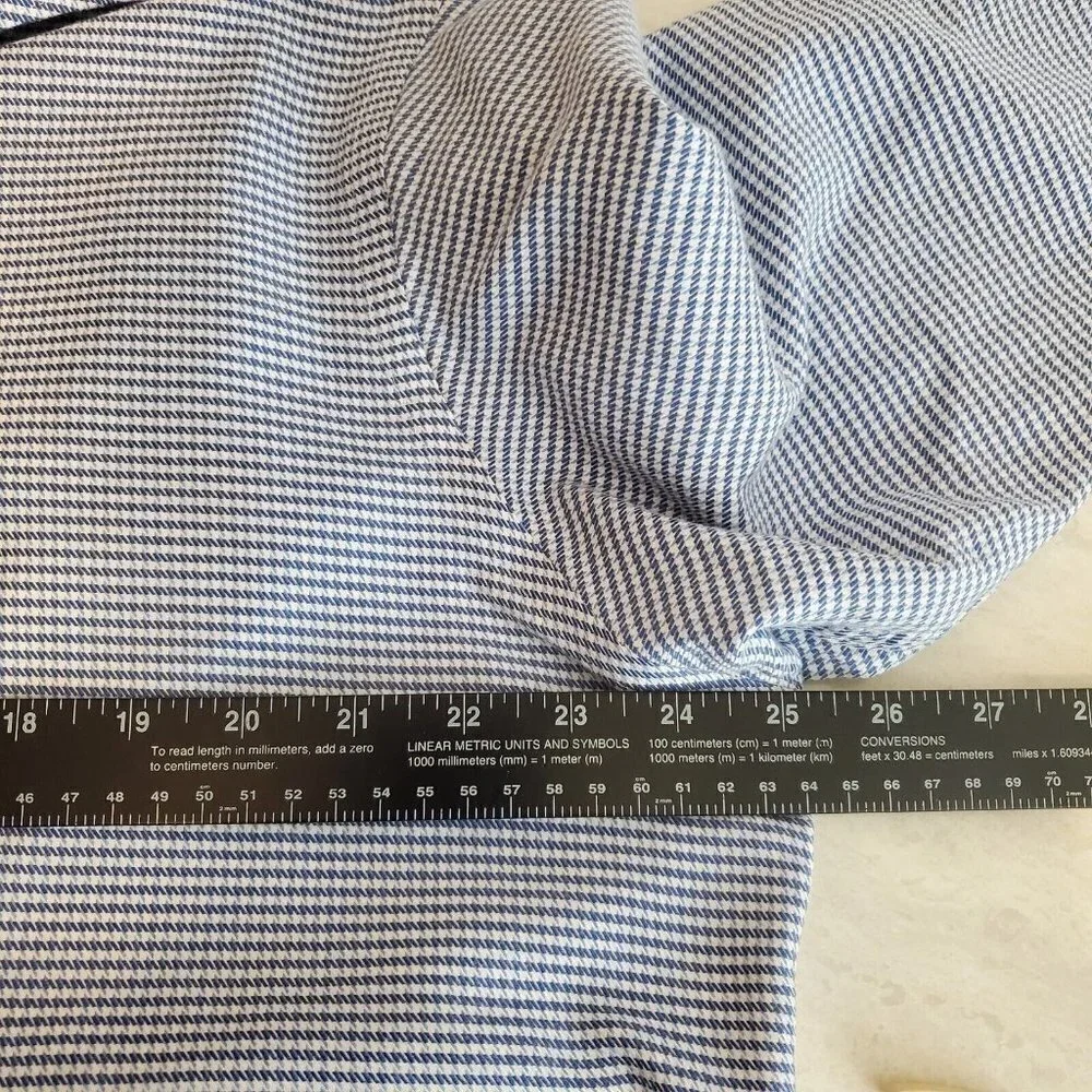 Hart Schaffner Marx Button Up Dress Shirt Mens XL Blue Puppytooth Long‎ Sleeve